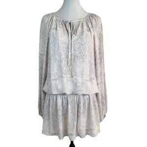 Harper Wren Rylie Snakeskin Print Mini Dress in Gray and Pink Size Medium
